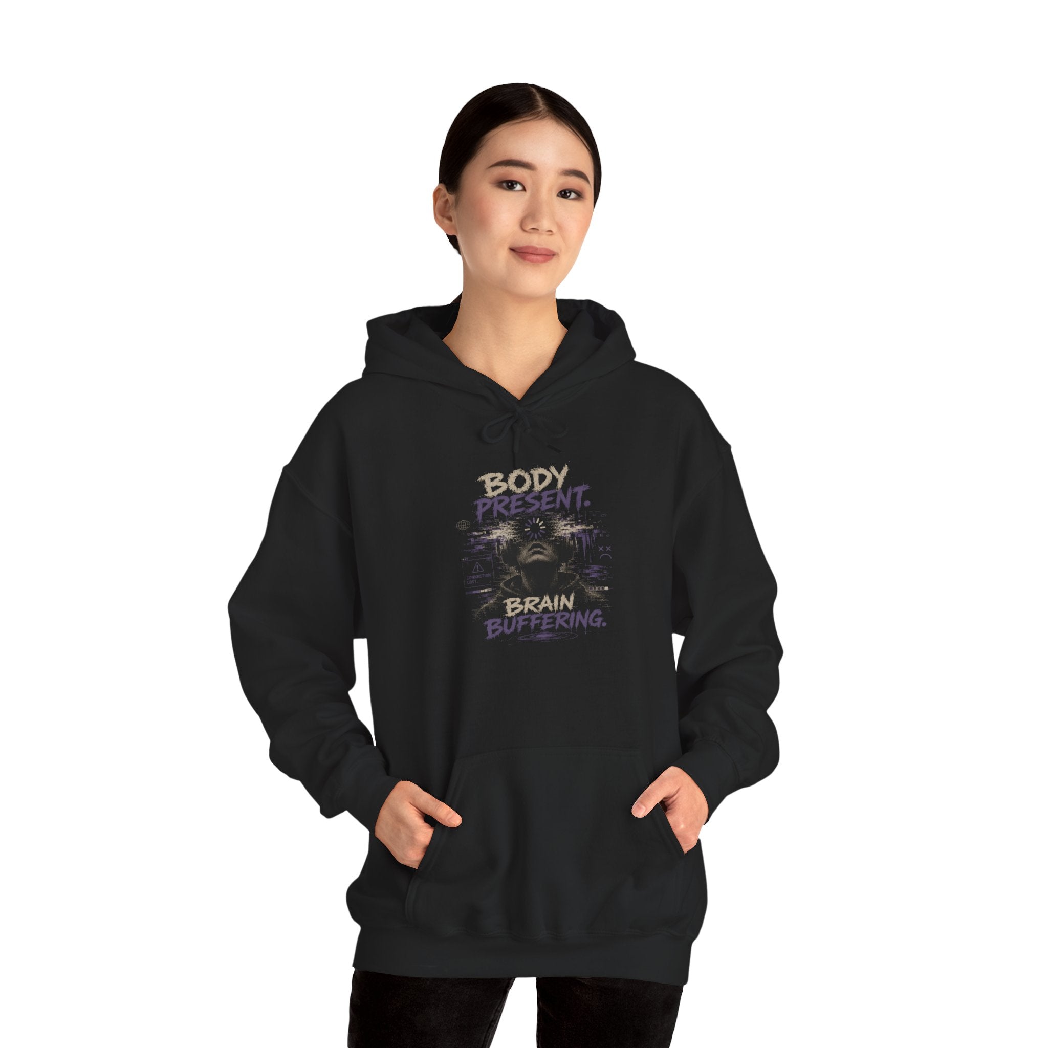 Body Present Brain Buffering Hoodie — Mindfulness Graphic Pullover